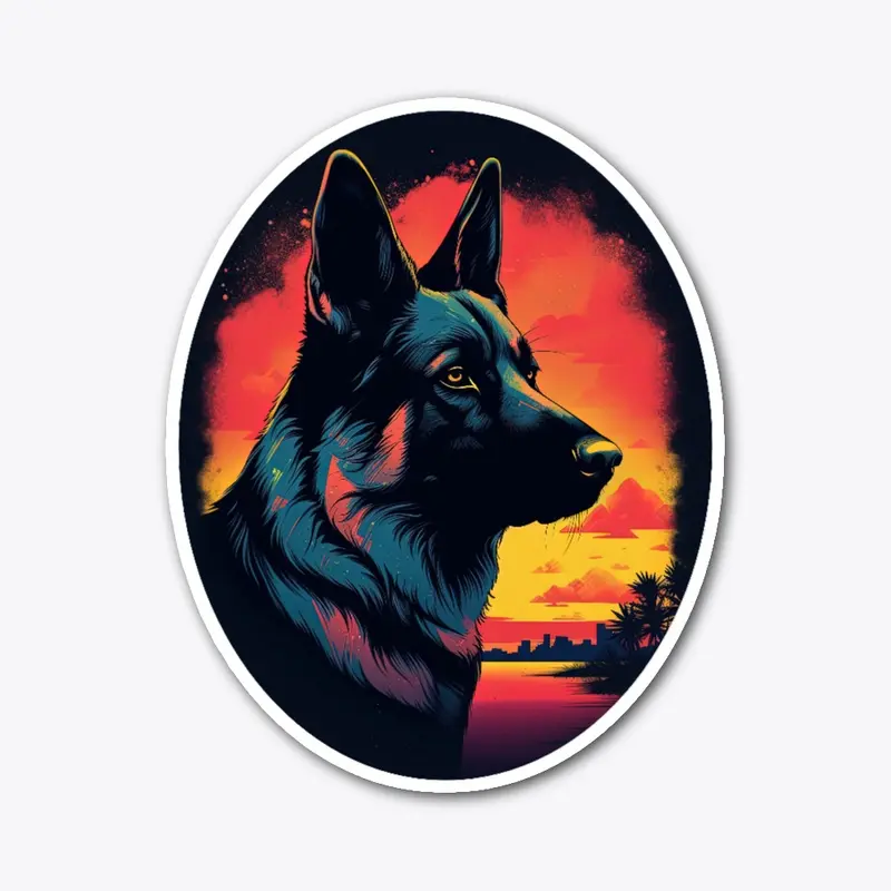 German Shepherd at Sunset